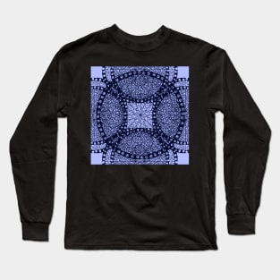 Blue Circles and Webbing Pattern Long Sleeve T-Shirt